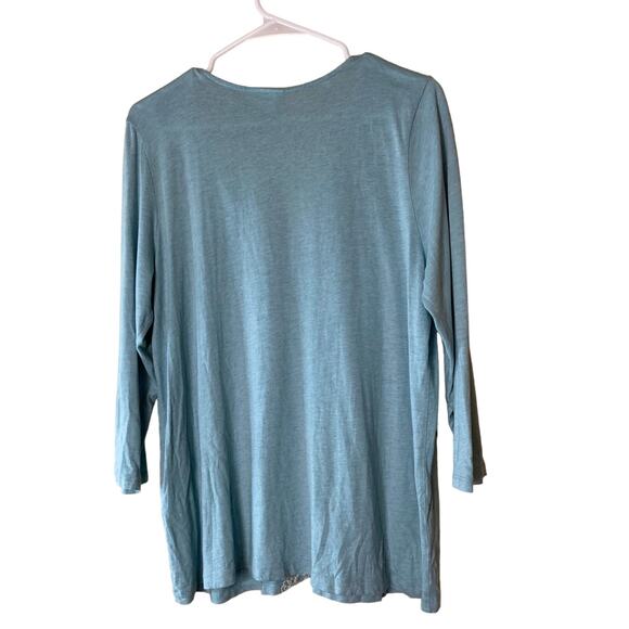 J. Jill 3/4" Sleeve Tunic Top with Embroidery Size M - Picture 2 of 7